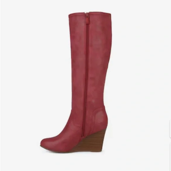 Journee Collection Langly Wide Calf Wedge Boot. Size 11 - Picture 4 of 9